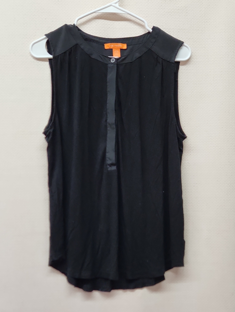 Joe Fresh Black Sleeveless Satin-Trim Camisole